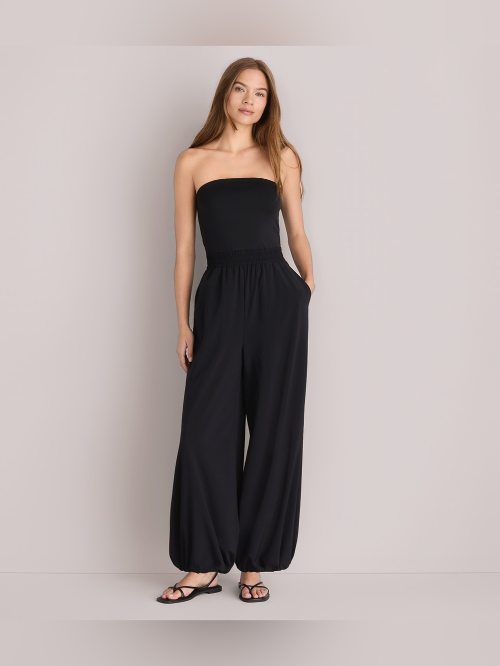 Brand New Loft Women’s Black Strapless Balloon Pant Jumpsuit, Size XS, NWT